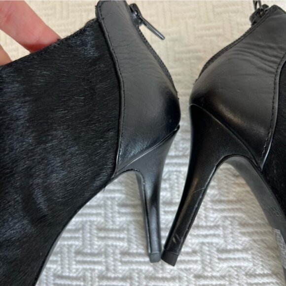 Rw&co. Western calf hair ankle boots heels booties leather black size 6 - Picture 12 of 15